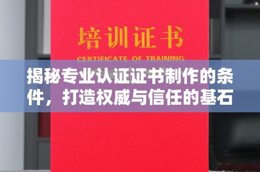 金东揭秘专业认证证书制作的条件，打造权威与信任的基石